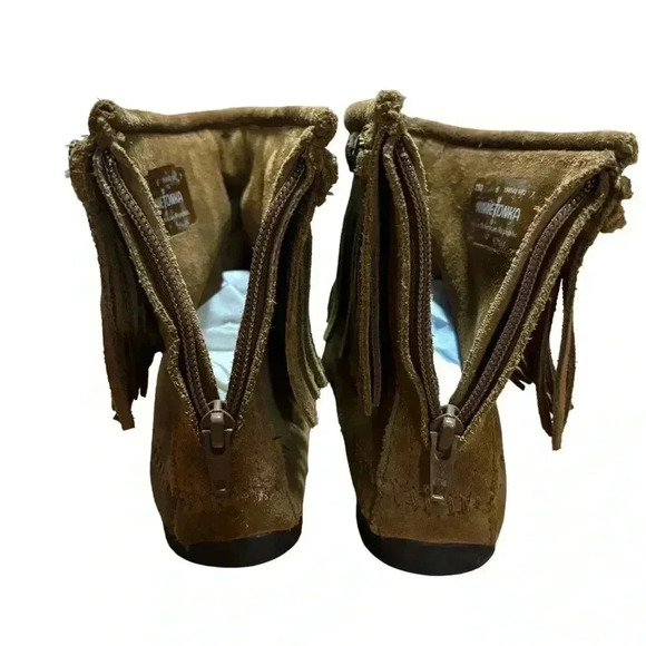Minnitonka 293 Hightop Fringe Moccasin Boots Size 6 - Picture 7 of 8